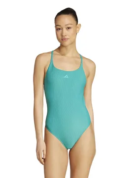 Iconisea Ribbed Padded Racer Back Swimsuit Turquoise female - Adidas - FashionsVida