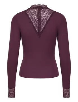 ONLTILDE L/S HIGH NECK LACE TOP JRS feale - M - FashionsVida