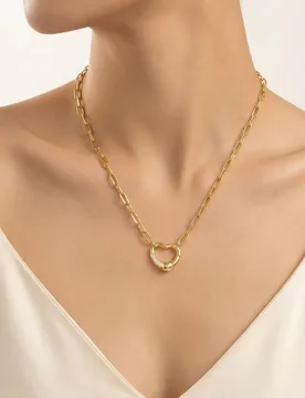 Vnox Romantic Heart Stainless Steel Rectangle Link Chain Zircon Necklaces for Women Trendy Heart Openable Choker Party Jewelry - Aliexpress - FashionsVida