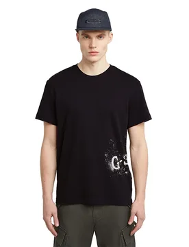 Maglietta A Maniche Corte Sprayed Gr Dark Black S - G-Star - FashionsVida