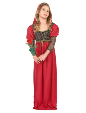 Julia Mädchenkostüm Theater-Kostüm rot-schwarz-gold - KARNEVAL-MEGASTORE - FashionsVida
