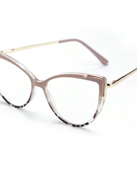 Pieza Gafas de lectura de moda con forma de ojo de gato para mujeres, montura de metal con bisagras de resorte de alta calidad con estampado de leopar - Shein - FashionsVida