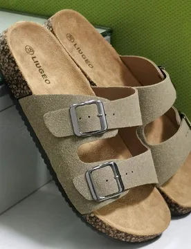 Sandalias de moda para hombres con suela de corcho suave e insuela cómoda, zapatillas tipo mula deslizantes, adecuadas para caminar en el verano, la - Shein - FashionsVida