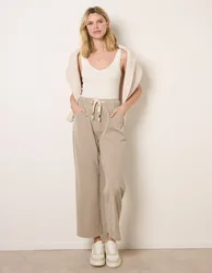 Elasticated Waist Trouser With Drawstring - L / BEIGE - female