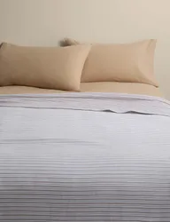 Cotton Rich Striped Matelassé Bedspread Putty