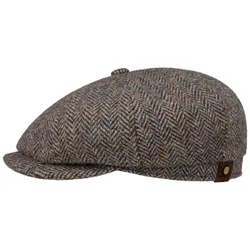 Hatteras Harris Tweed Herringbone Cap by - anthracite-beige - Herren - Size: 58 cm