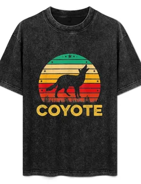 Funny Coyote Sunset Retro Vintage Animal Nature Lover T-Shirt Basic Comfort Fit T-Shirt for Men - Aliexpress - FashionsVida