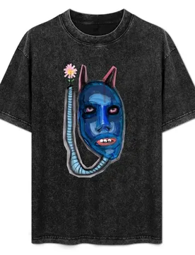 A blue worm holding a flower T-Shirt Functional Casual Short Sleeve Tee - Aliexpress - FashionsVida