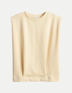 Sweattop Goasis mit Faltendetail Beige 40