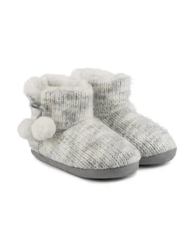 Womens Space Dye Knitted Boot Slippers - - Size: 3-4 - totes - FashionsVida