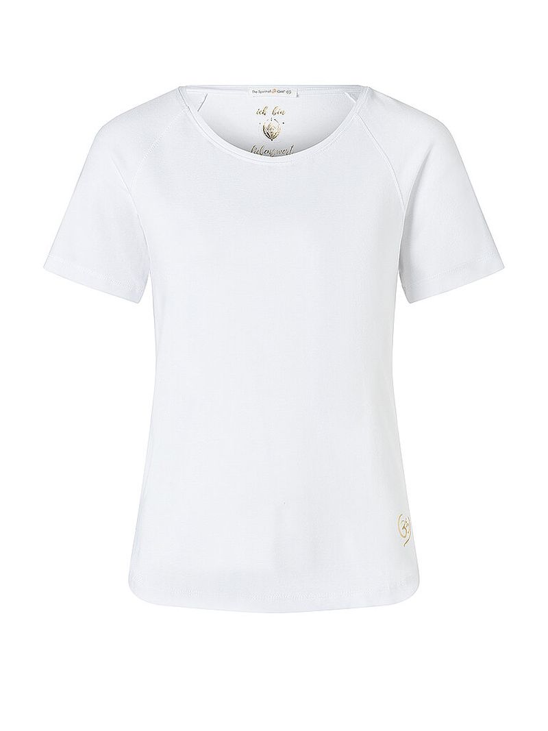 Camiseta de yoga para mujer Raglán OM Corazón blanco XL
