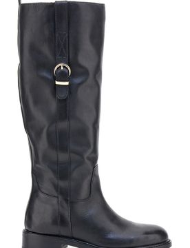 Stivali neri in pelle con fibbia LL2516 38