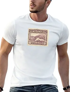 Vintage Newfoundland 8 cent postage stamp - Quidi Vidi village near St. John's, Canada an Atlantic Ocean cove T-Shirt - Aliexpress - FashionsVida