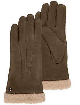 Gants cuir velours fourrés Olive olive 7.5