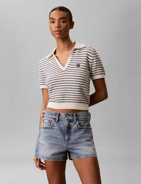 Polo mujer de rayas con logo - Calvin Klein Jeans - FashionsVida