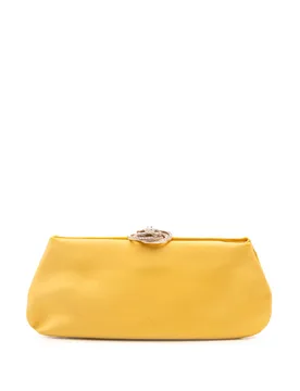 Satin Crystal Camellia Evening Frame Clutch - Chanel - FashionsVida