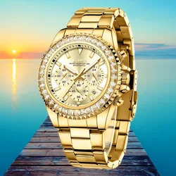 Reloj cronógrafo para hombres BIDEN, reloj de negocios de moda con manecillas luminosas, pantalla de fecha, correa de acero inoxidable, reloj de cuar