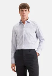Slim Business Hemd Karo Blau 44