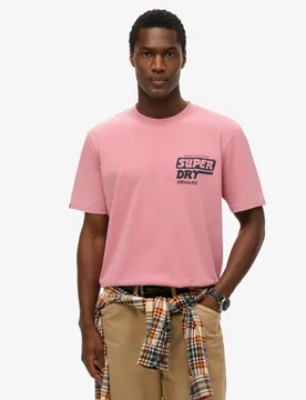 Superdry Herren Locker Geschnittenes Trade Tools T-shirt Pink - Größe: M - 39.99 - FashionsVida