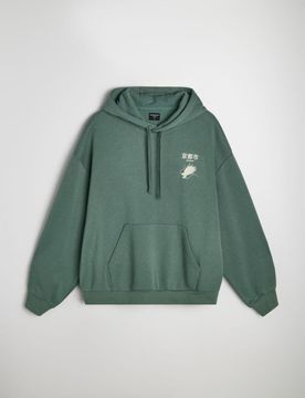 Felpa con stampa - verde chiaro