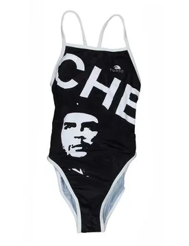 Che Gevara Thin Strap Swimsuit Black / White 9-10 Years Girls - TURBO - FashionsVida