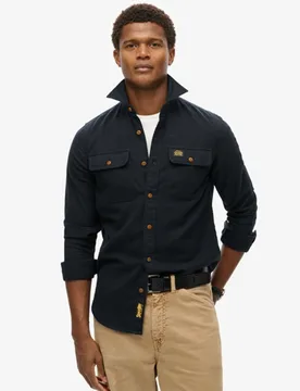 Superdry Herren Trailsman Overshirt in Lockerer Passform Schwarz - Größe: M - 74.99 - FashionsVida