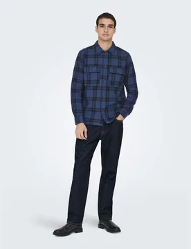 Straight Fit 5 Pocket Rigid Jeans Blue male - ONLY & SONS - FashionsVida