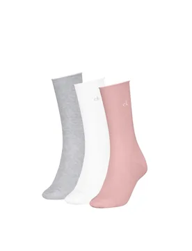 Pack Cotton Rich Rolled Top Ankle High Socks Pink female - Calvin Klein - FashionsVida