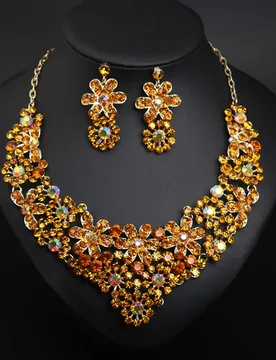 Waterdrop flower necklace and earrings set. High-quality waterproof jewelry. Gift for your wife - Aliexpress - FashionsVida