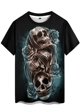 Men's Versatile Fashion Outdoor Sports 3D Printed Short-Sleeve T-Shirt - Crew Neck, Smooth Fabric - Aliexpress - FashionsVida