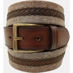 Cinturón de piel y lana de hombre