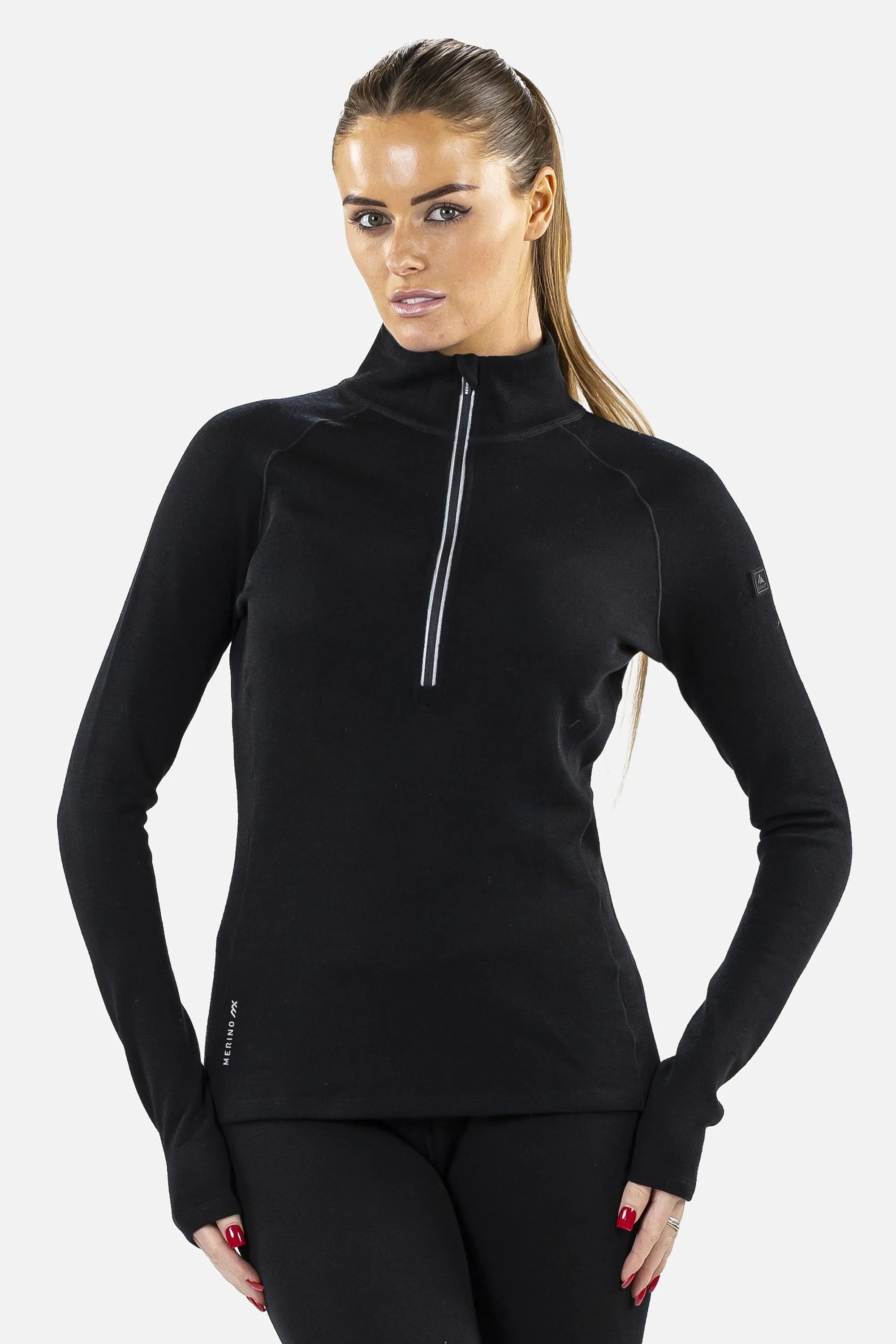 Merino Womens Zip Neck Base Layer - - Size: 18 - Surfanic - FashionsVida