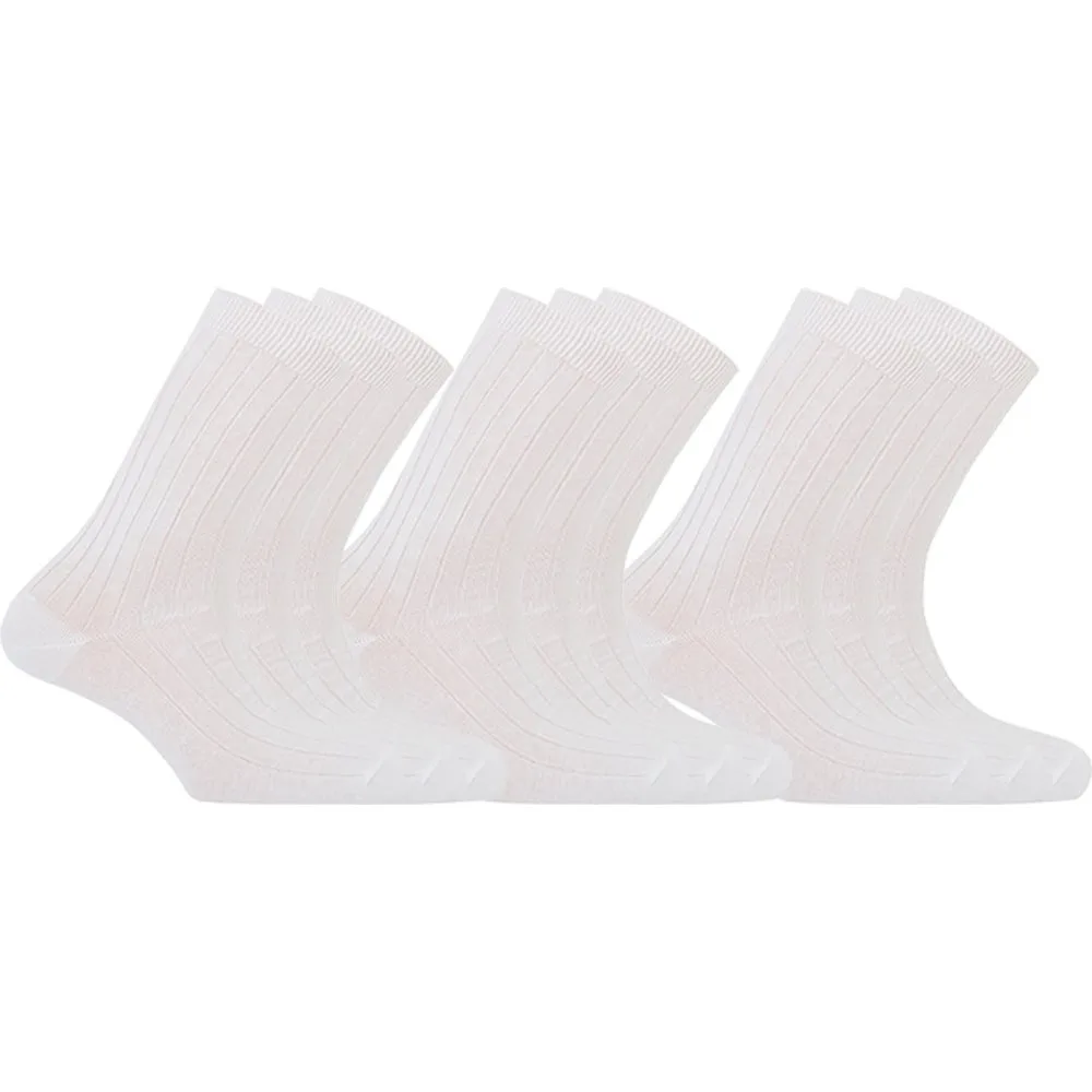 Punto - Pack de 9 pares de calcetines de hombre de algodón en color - Punto Blanco - FashionsVida