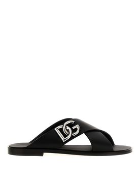 Sandali in pelle con logo