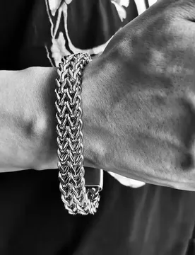 High-End Domineering Black and White Solid Color Men\'s Stainless Steel Braided Sports and Leisure Bracelet - Aliexpress - FashionsVida