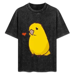 Yellow Heart Birb T-Shirt Simple Print Design T-Shirt