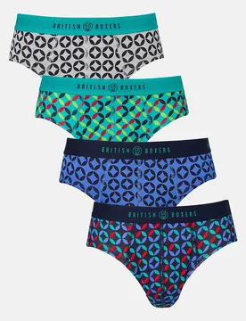 Mens Four-Pack Bamboo Briefs - British Boxers - FashionsVida