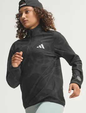 Maglia da running adi365 Half Zip M Black / Grey Five - Adidas - FashionsVida