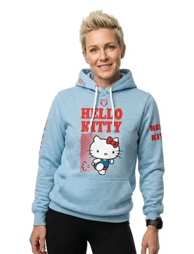 Felpa Con Cappuccio Hello Kitty Stripes Blue / Red L