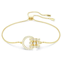 Braccialetto Hyperbola, Anello concatenato, Bianco, Finitura oro 18K OS