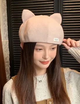 Autumn Winter Berets Women Cute Cat Ear Beret Hat Women Casual Versatile Round Top Pumpkin Hat Outdoor Travel Foldable Hat - Aliexpress - FashionsVida