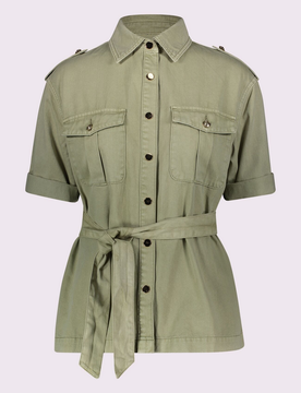 Giacca con cintura donna verde