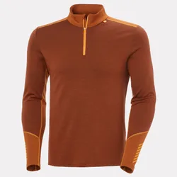 Men's Lifa Merino Midweight 1/2 Zip Base Layer Red XL - Iron Oxide Red - Male