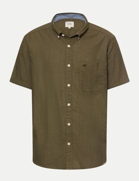 Kurzarmhemd mit Kontrastdetails Braun XL