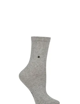Women's 1 Pair Burlington Fleet Street Ribbed Cotton Socks Heather 3.5-7 Women's - Grey - Size: Small - SockShop - FashionsVida