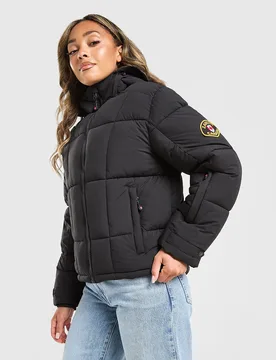 Womens Guilia Cropped Puffer Jacket - Nero, nero nero Donna taglia L - Zavetti Canada - FashionsVida