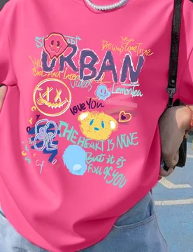 Camiseta de manga corta suave con estampado urbano de graffiti para adolescentes, top de estilo casual de calle para el verano - Shein - FashionsVida