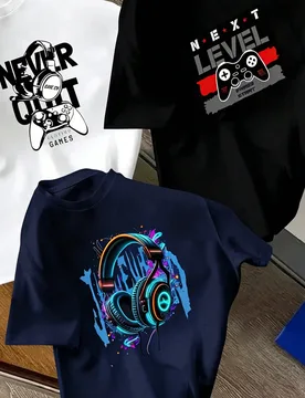 Piezas - Camiseta de manga corta con cuello redondo y estampado divertido para niños, adecuada para el uso diario de niños, top de verano de moda pa - Shein - FashionsVida