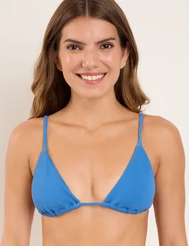 Top de bikini triángulo liso con relleno - Río de Sol - FashionsVida