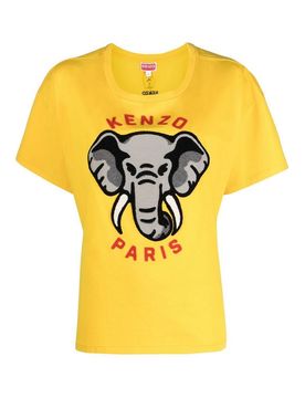 T-shirt in cotone con stampa a girocollo